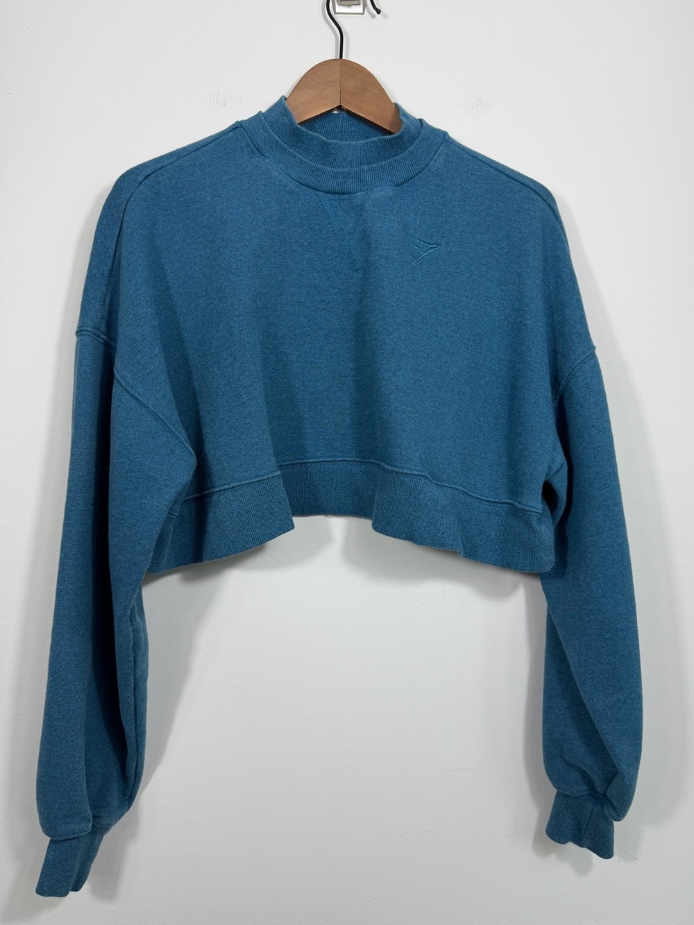 Gymshark Teal Blue Cropped Oversized Sweatshirt Pullover Women’s Medium